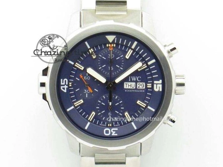 MIROTIME 0723 Pilot Chrono SS IW387809 ZF 1:1 Best Edition Silver Dial Blue Numbers On Blue Leather Strap A Lightweight 7263